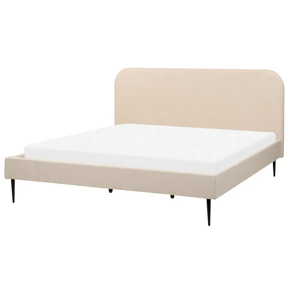 FLAYAT - Tweepersoonsbed - Beige - 180 x 200 cm - Bouclé