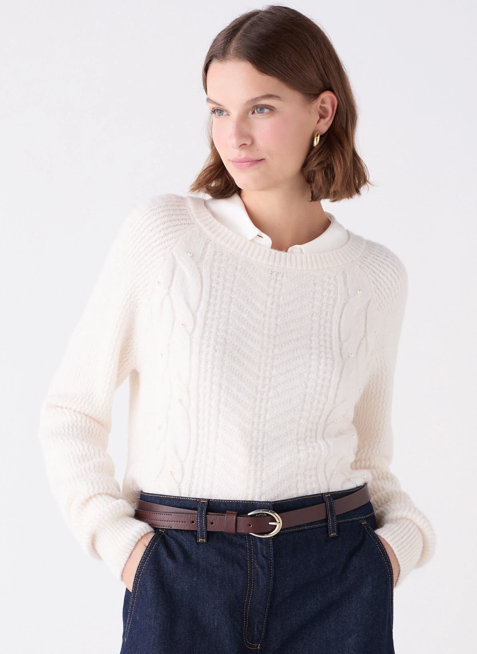 MRONALD - Pull col rond | Blanc