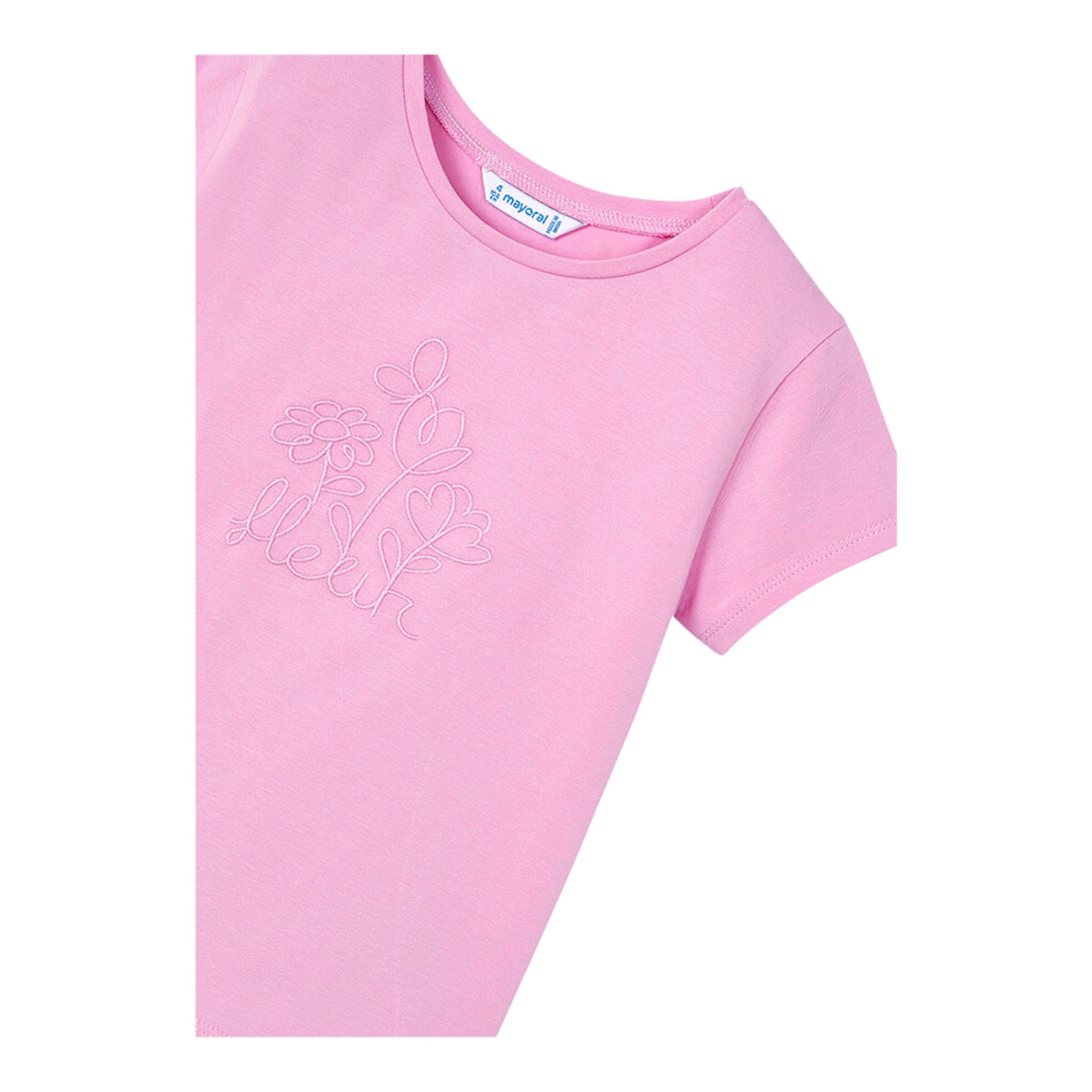Mayoral T-Shirt Blumen Glitzer rosa
