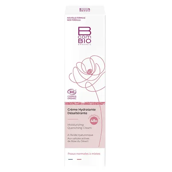 Creme hidratante e revitalizante BcomBIO Essential para pele normal a mista, sem ar, 50ml