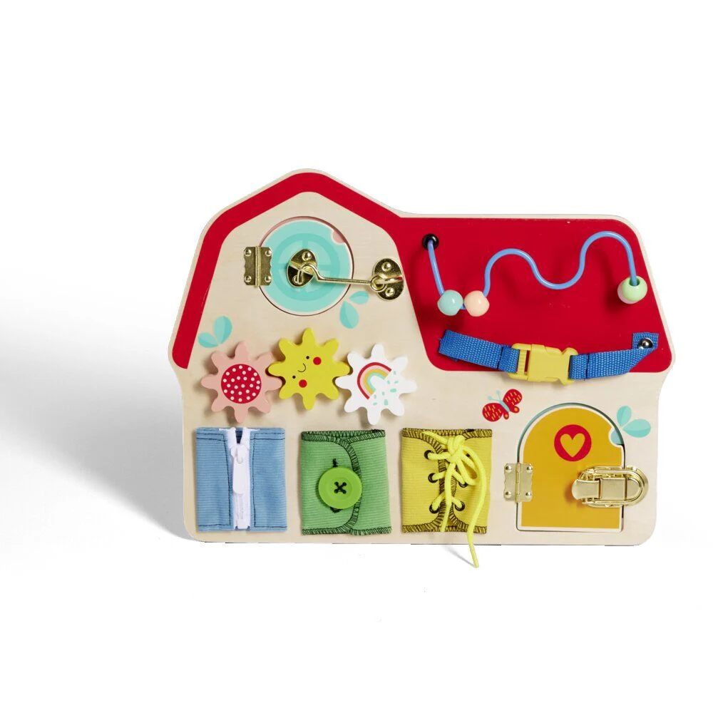 Planche activités enfant bois et métal 40x29,7xH6,4cm