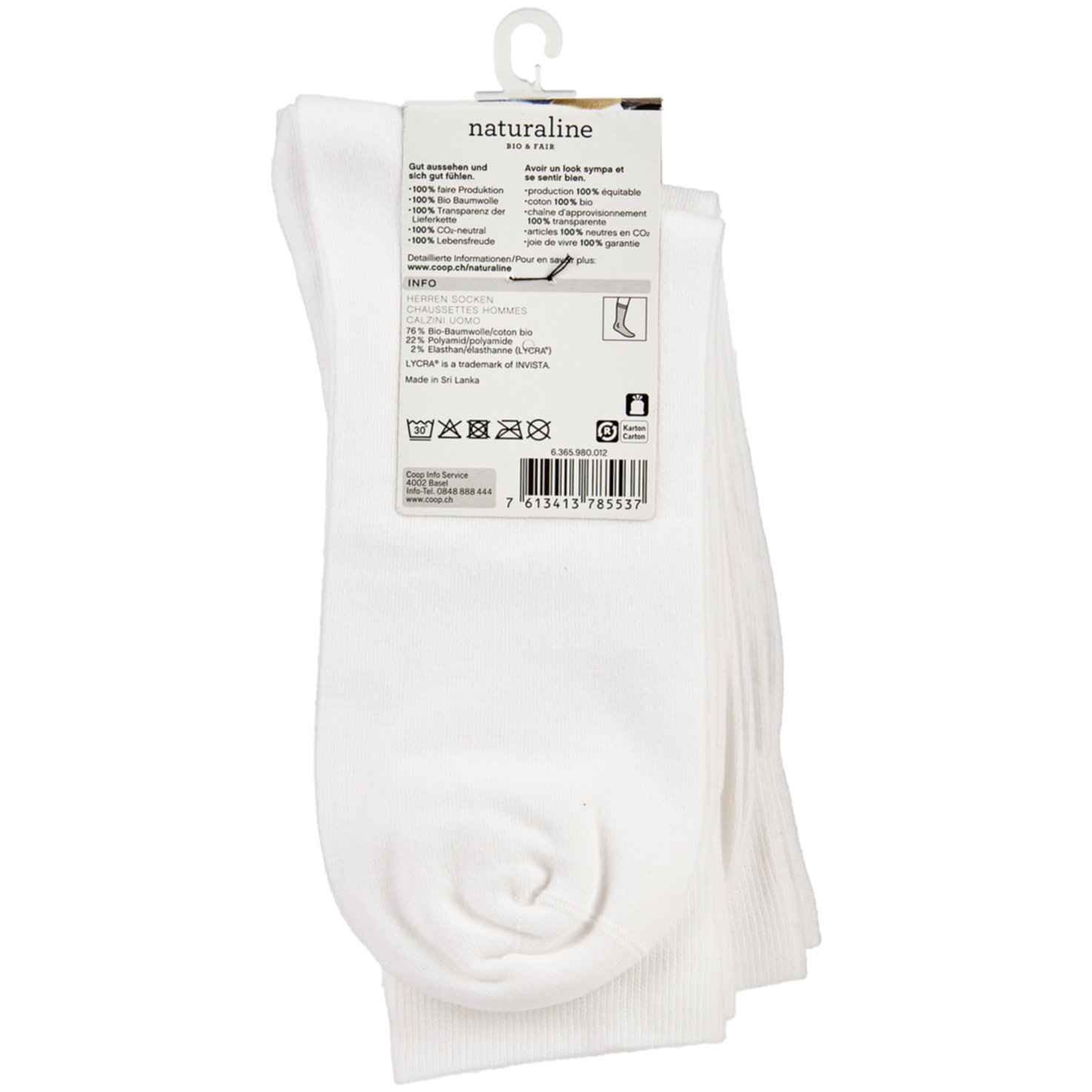 Naturaline Herren Socken Glatt Duo Weiss