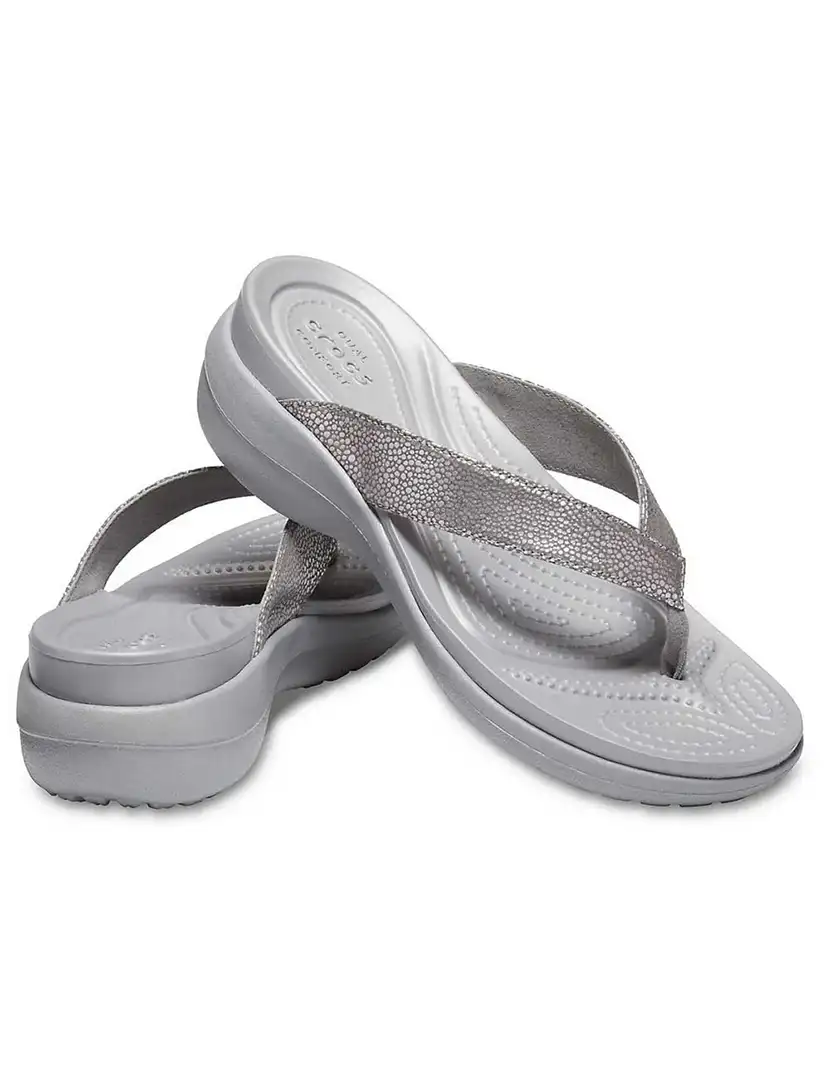 Capri V Sequin Silver Flip Flop