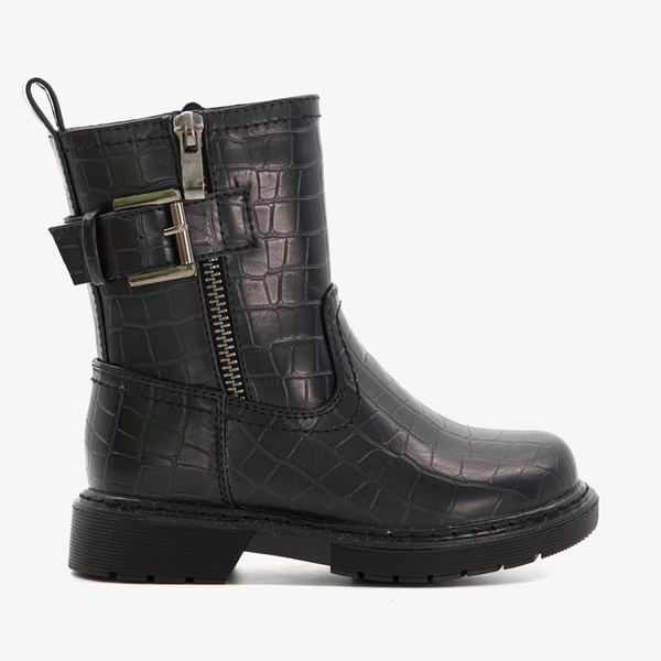 Blue Box meisjes biker boots met croco print