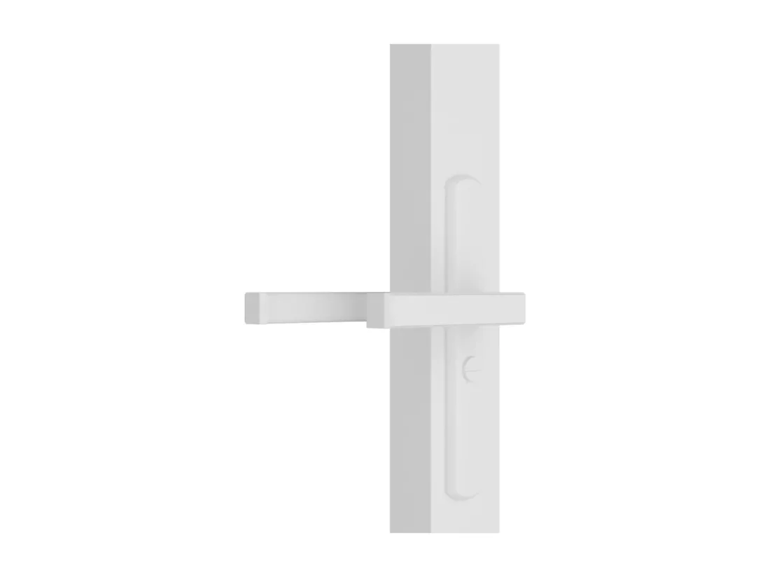 Porte intérieure 76x201,5 cm Blanc Verre ESG et aluminium