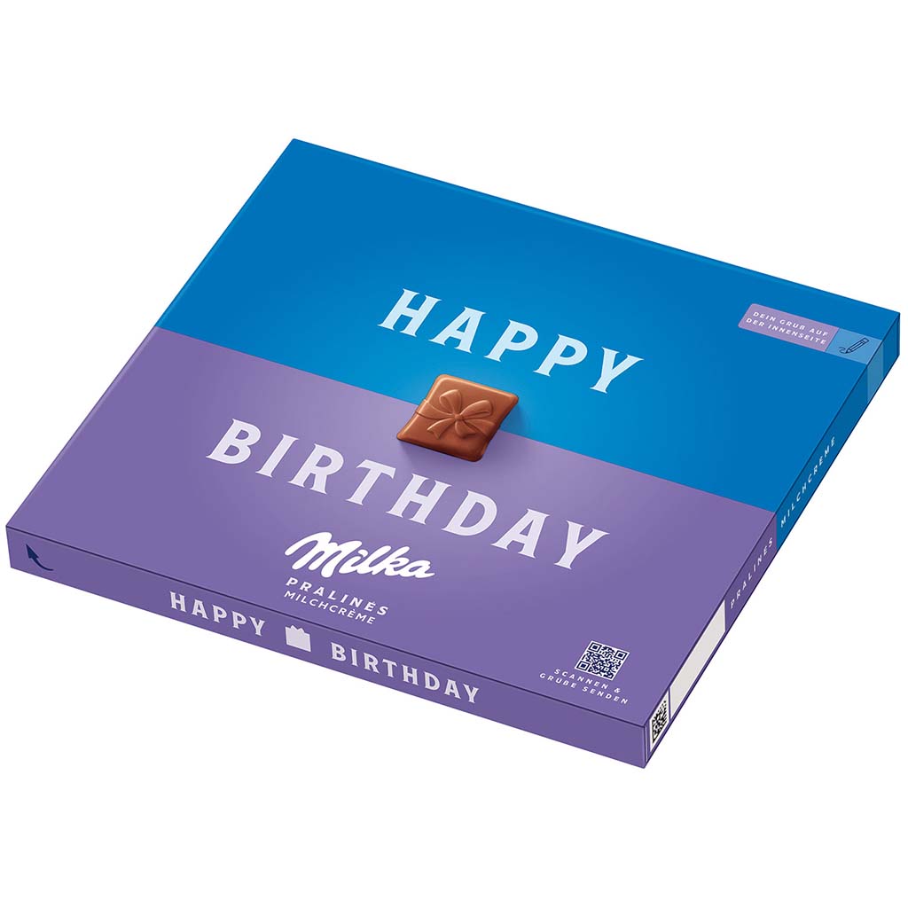 Milka Pralinés Kakaocreme Happy Birthday 110g MHD:28.10.25