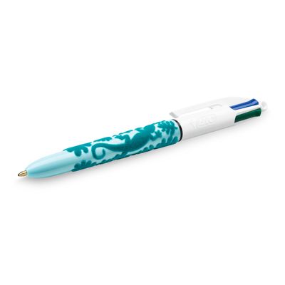 BIC 4 Couleurs Velours - 12 Stylos à bille 4 couleurs - corps assortis motif jungle
