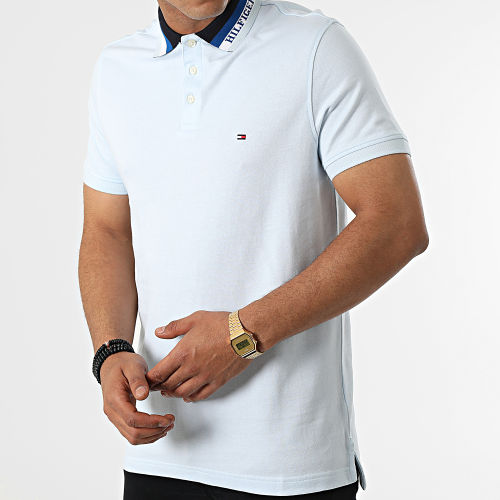 Polo Manches Courtes Collar Logo 5736 Bleu Ciel