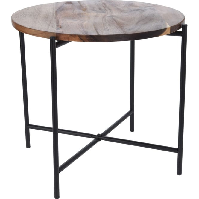 Beistelltisch - Akazienholz - braun/schwarz - Ø ca. 45 cm - Höhe ca. 38 cm