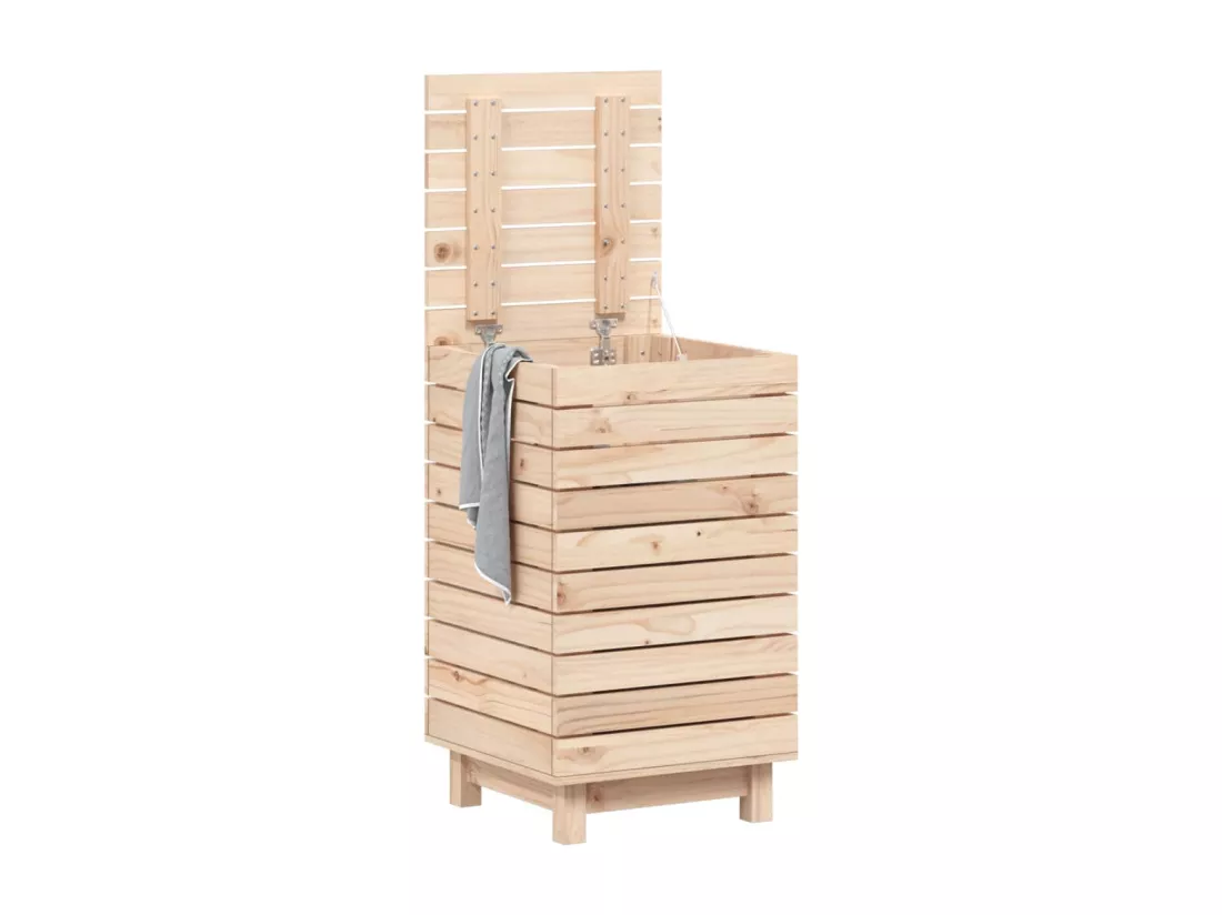 Panier à linge 44x44x76 bois massif de pin