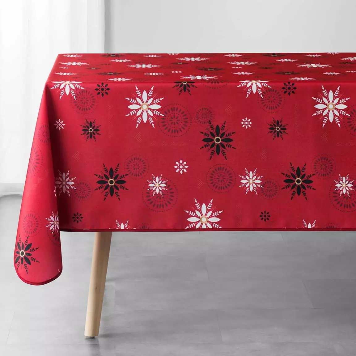 Nappe de Noël rectangulaire (150 x 300 cm) Enchanté Rouge