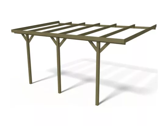 Carport bois adossé voiture 