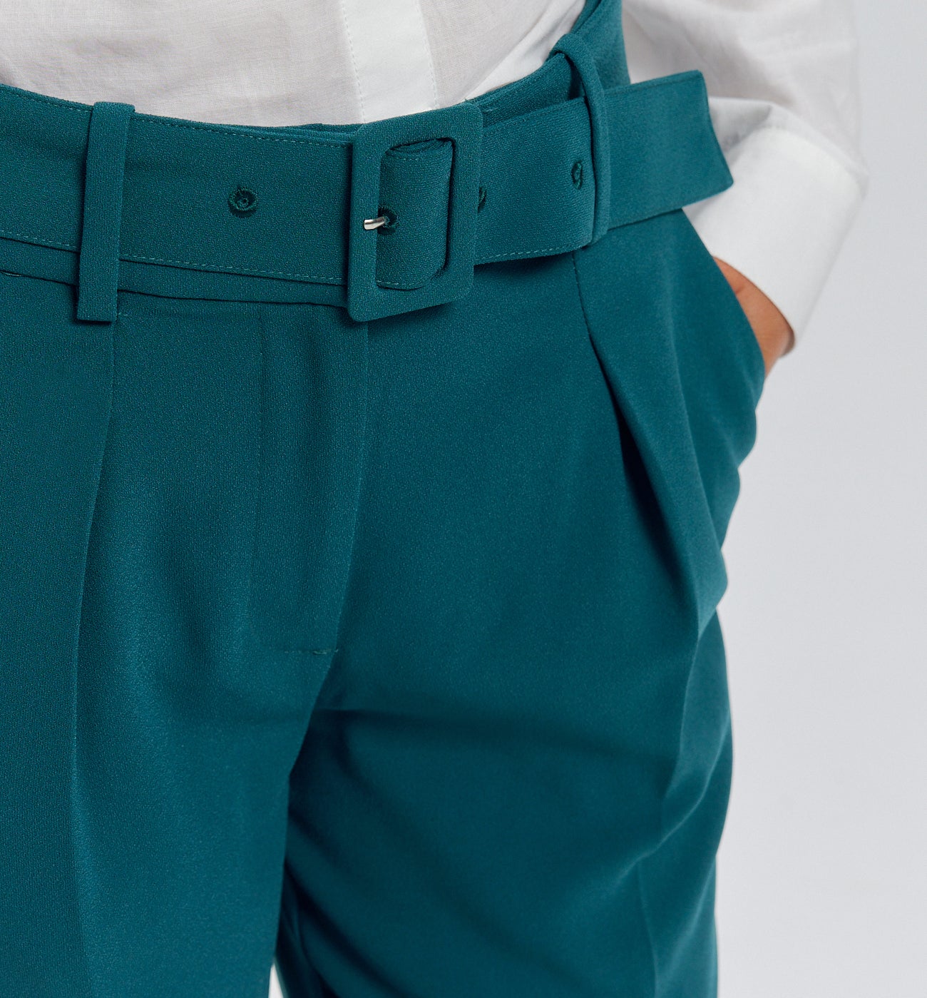 Pantalon à pinces Femme - Vert émeraude