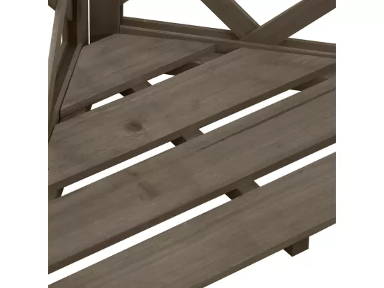 Treillis d'angle Gris 50x50x145 cm Bois de sapin massif