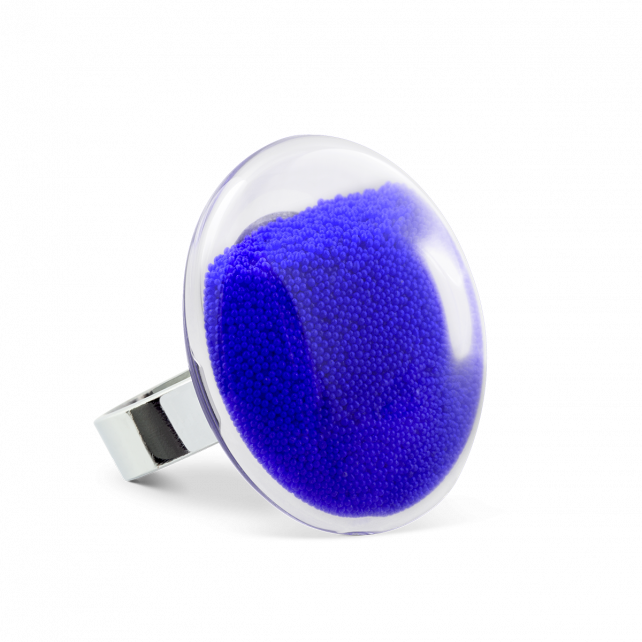 Bague en verre soufflé - Galet Medium Billes