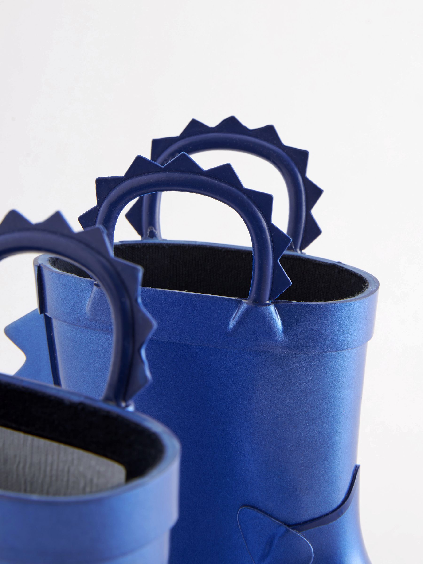 Metallic blauw met dinosaurus - Laarzen met handgreep