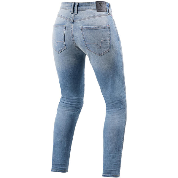 Rev'it - Jean femme Shelby 2 Ladies SK - court Bleu Clair