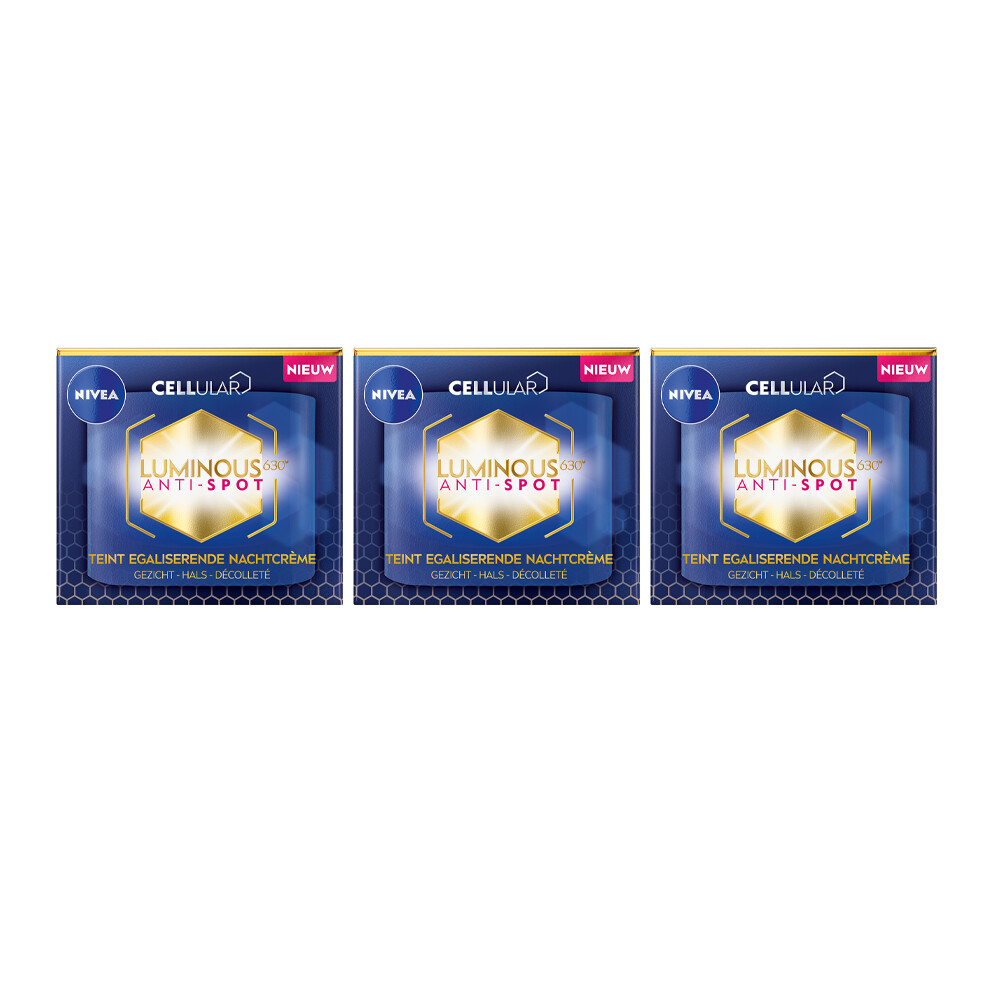 3x Nivea Luminous 630 Nachtcrème Anti-Spot50 ml