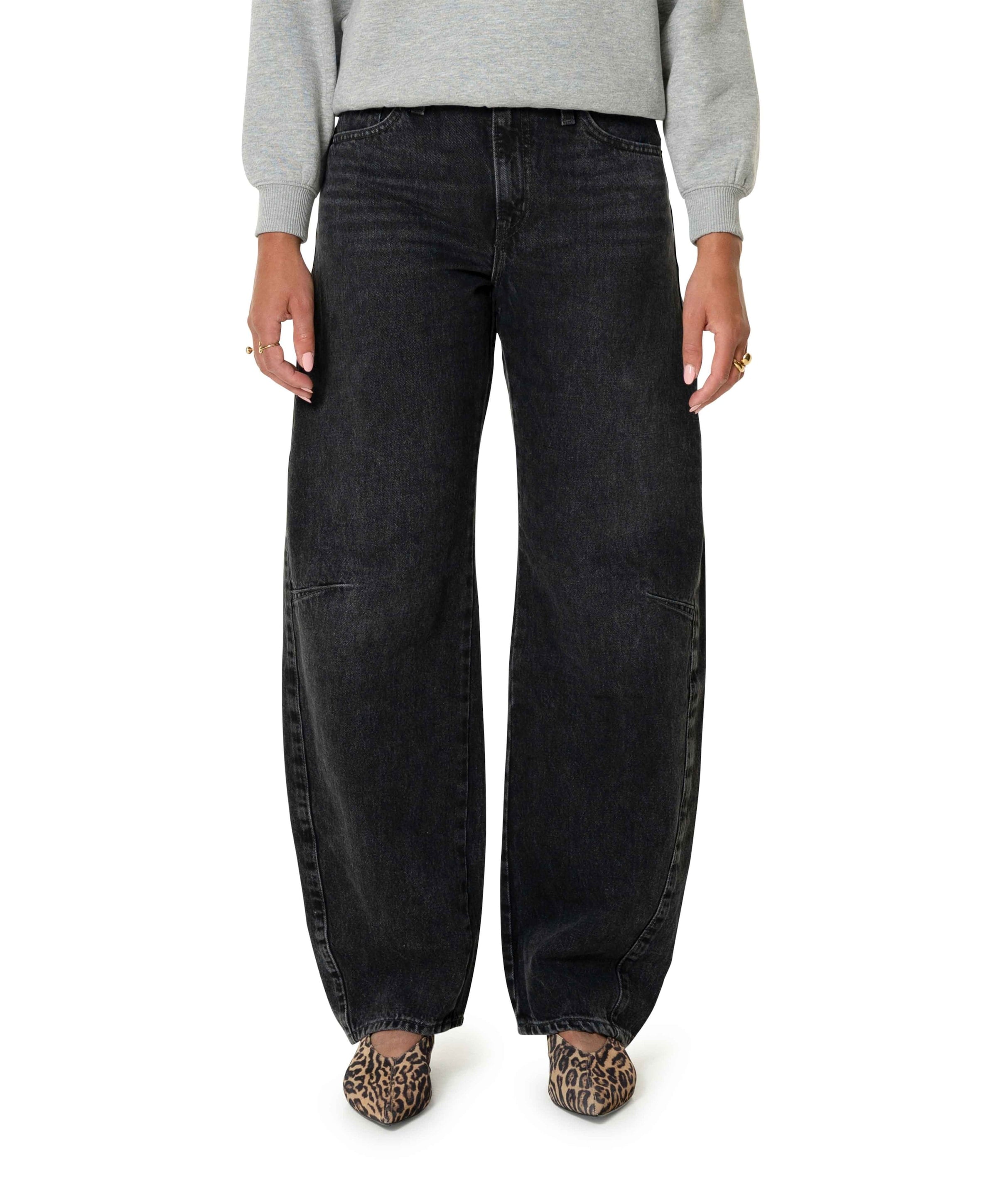 Levi's Baggy dad barrel dames jeans zwart