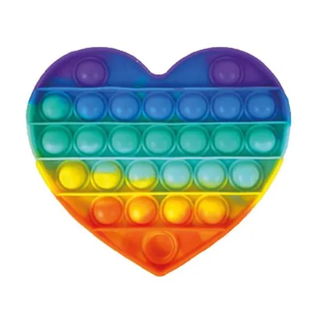 Out of the Blue Pop It Plop Up Fidget Rainbow Herz, 13,5 x 11,5 cm