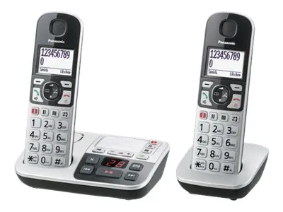 Panasonic KX-TGE522GS sølv/sort Seniortel./SOS-knap/AB