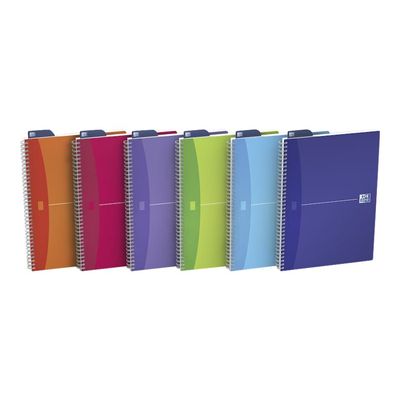 Oxford Office My Colours - Cahier polypro à spirale - A4 (21x29,7 cm) - 100 pages - petits carreaux (5x5 mm) - disponible dans différentes couleurs