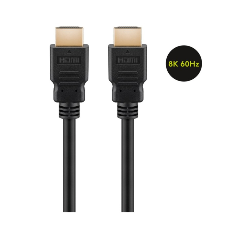 (1.5m) Ultra Highspeed 3D / 8K FullHD HDMI 2.1 Kabel mit Ethernet Audio/Video Verbindungskabel (41083) - Schwarz