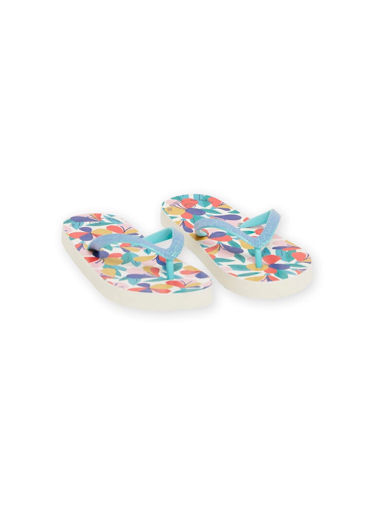 Tongs multicolores à imprimé fleuri enfant fille