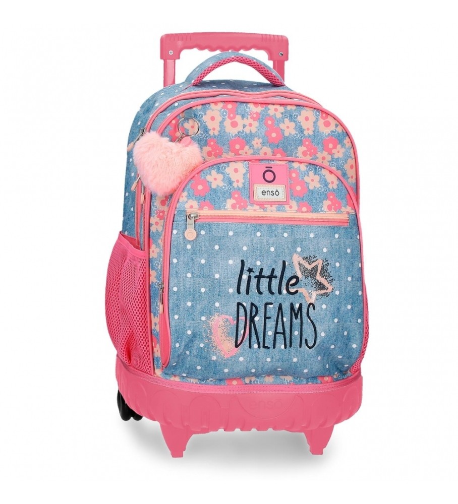 Mochila Enso Little Dreams com 2 rodas, rosa