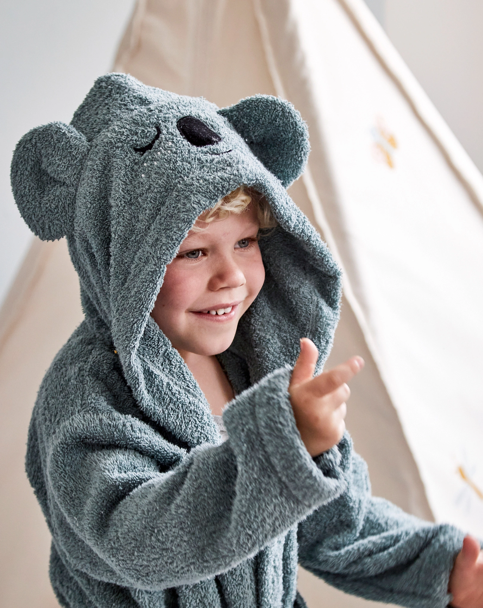 Bademantel KOALA in sea grey