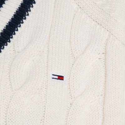 Pull femme V-Neck Cable Sweater TOMMY HILFIGER