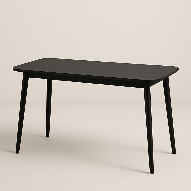 Rechteckiger schwarzer Holztisch 120x60x75 cm