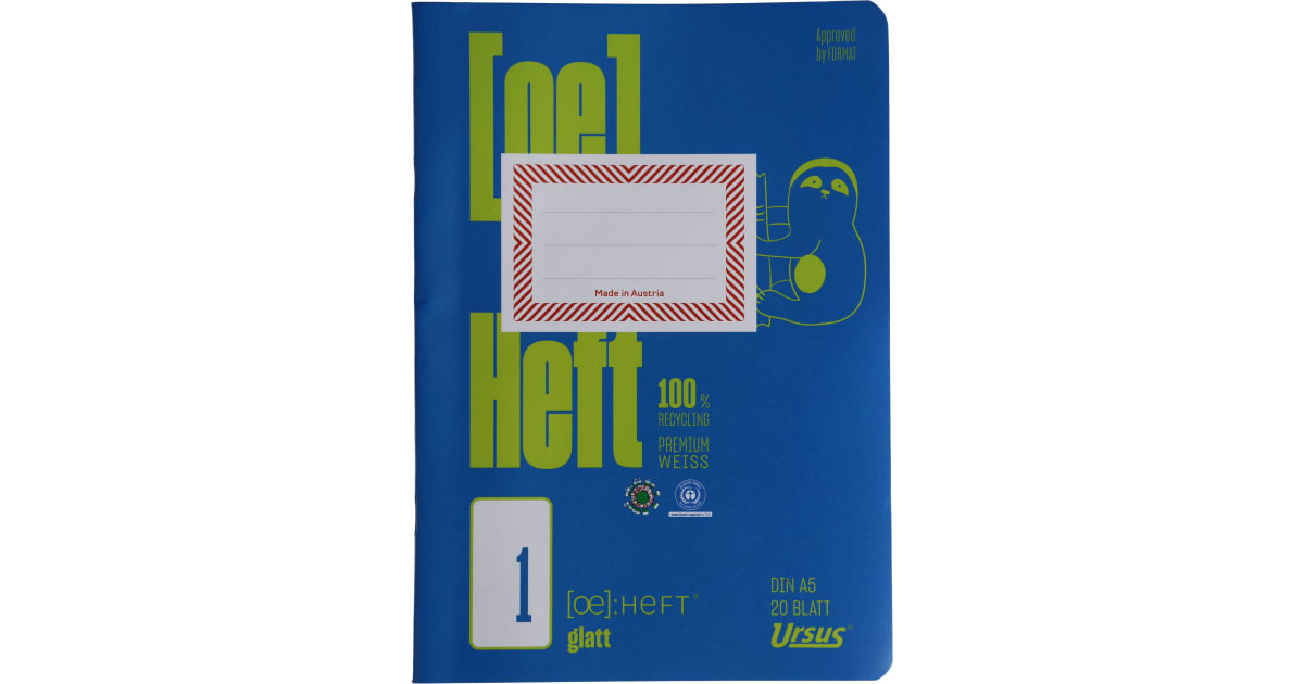 Heft Glatt A5 Nr. 1 20 Blatt