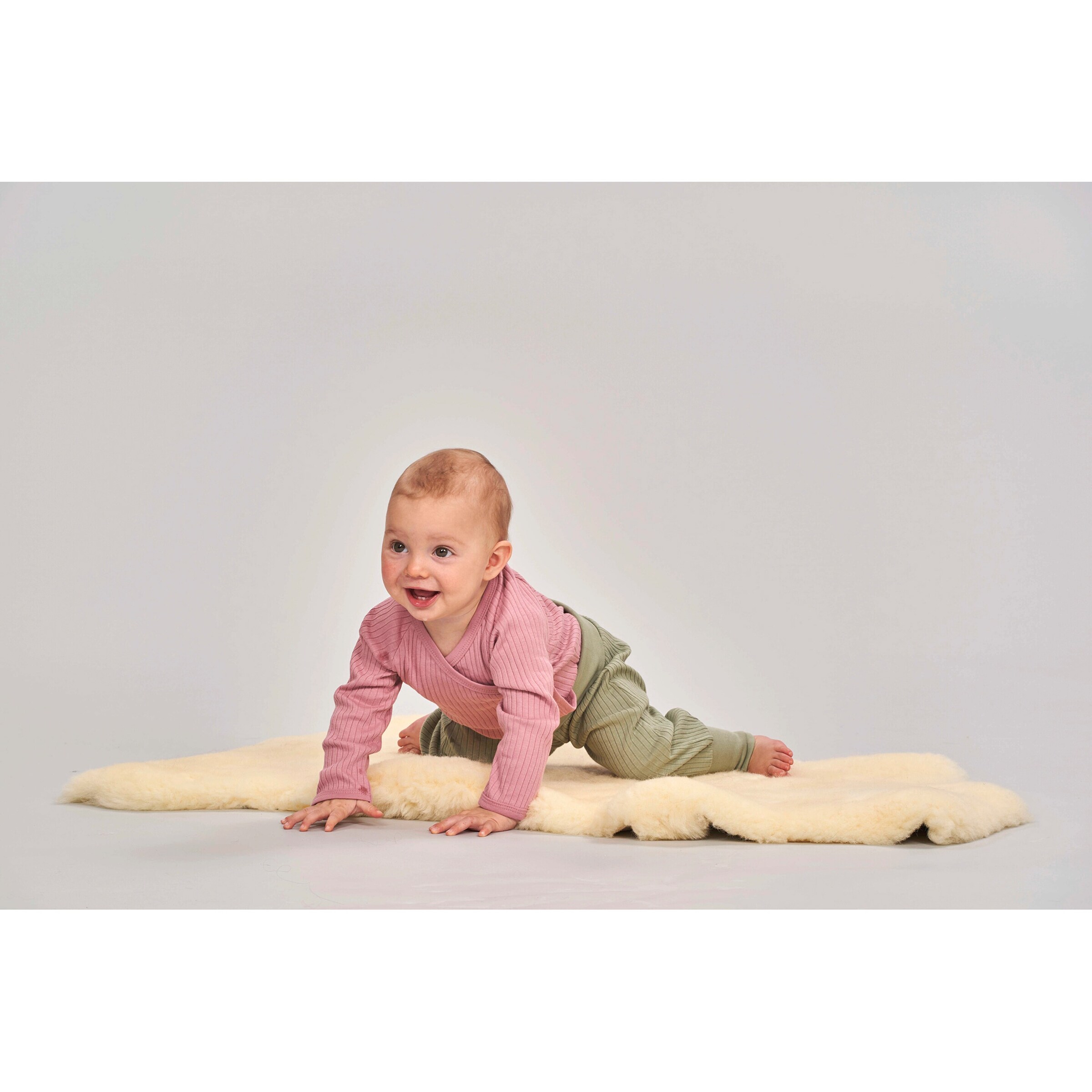 Sense Organics Wickelbody langarm Rippqualität rosa