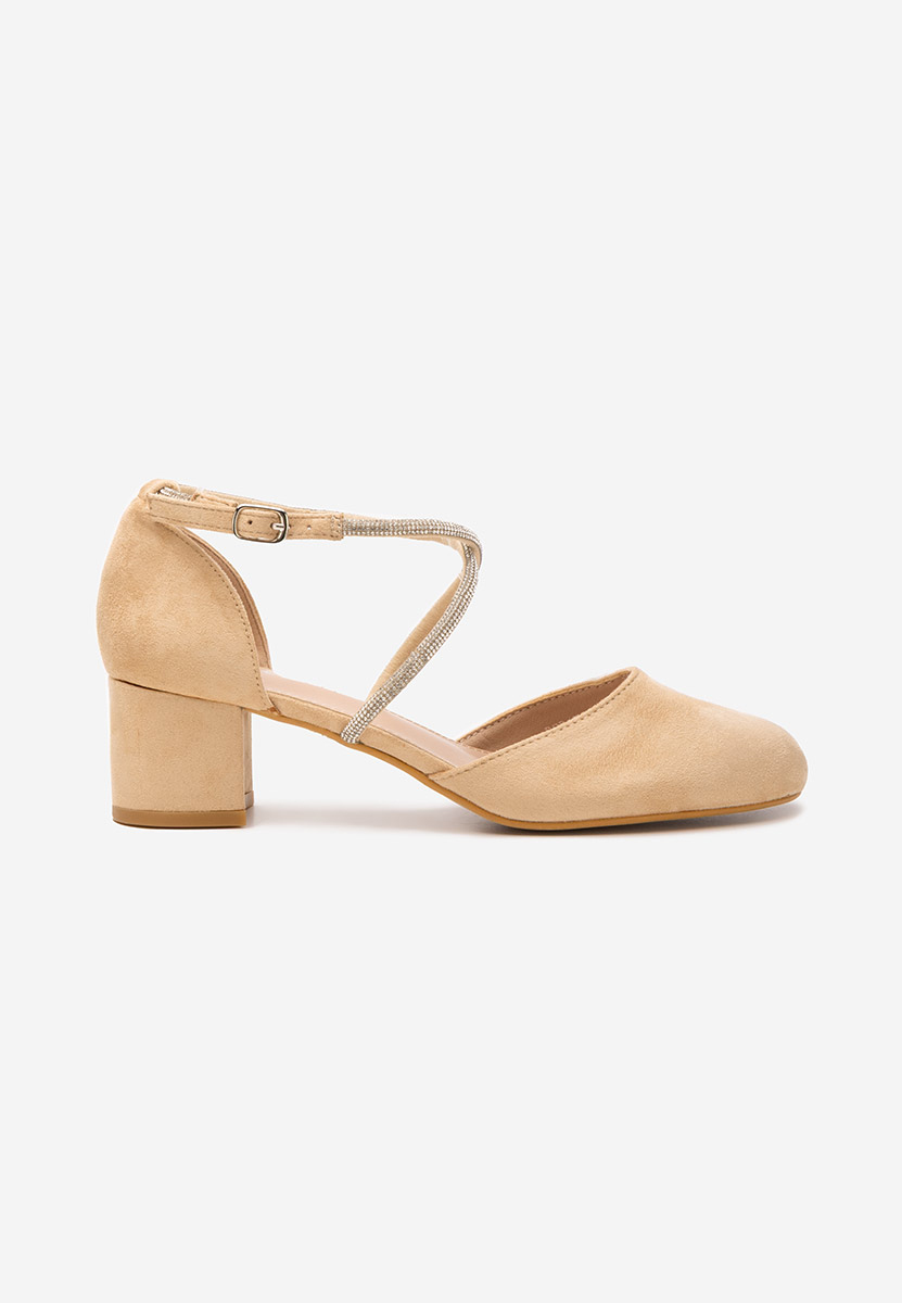 Chaussures à talon épais beige Wava