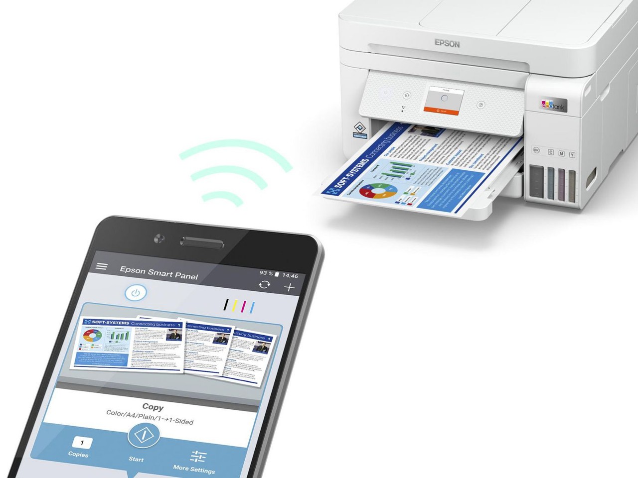 Epson - EcoTank ET-4856 Hvid Multifunktionsprinter