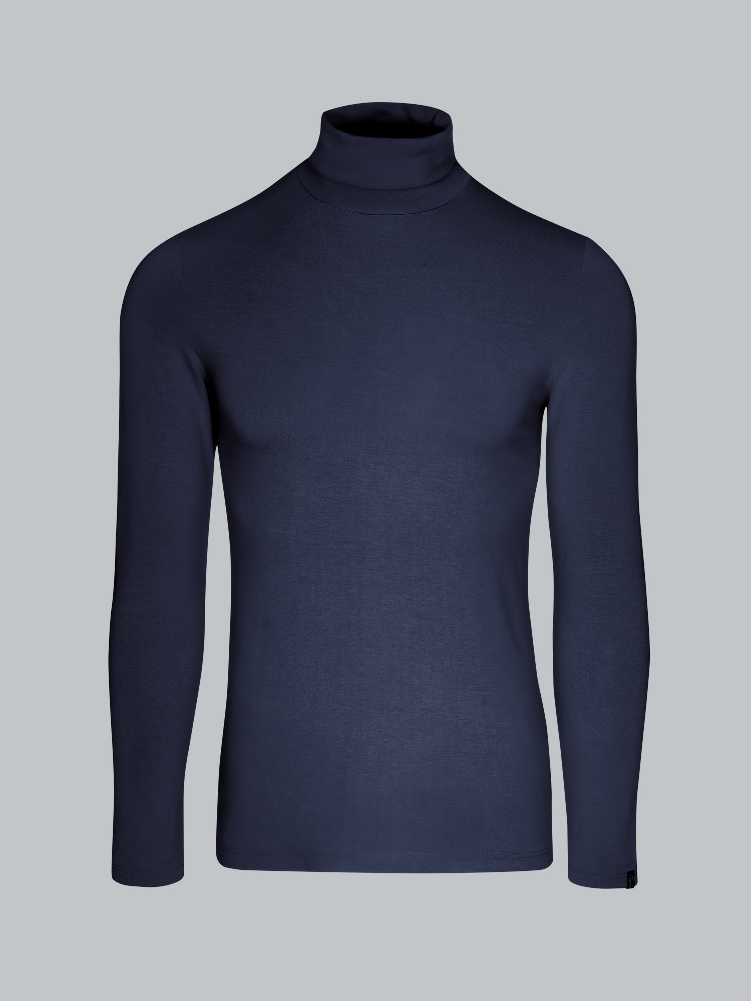 Rollkragen-Shirt aus elastischer Viskose Navy