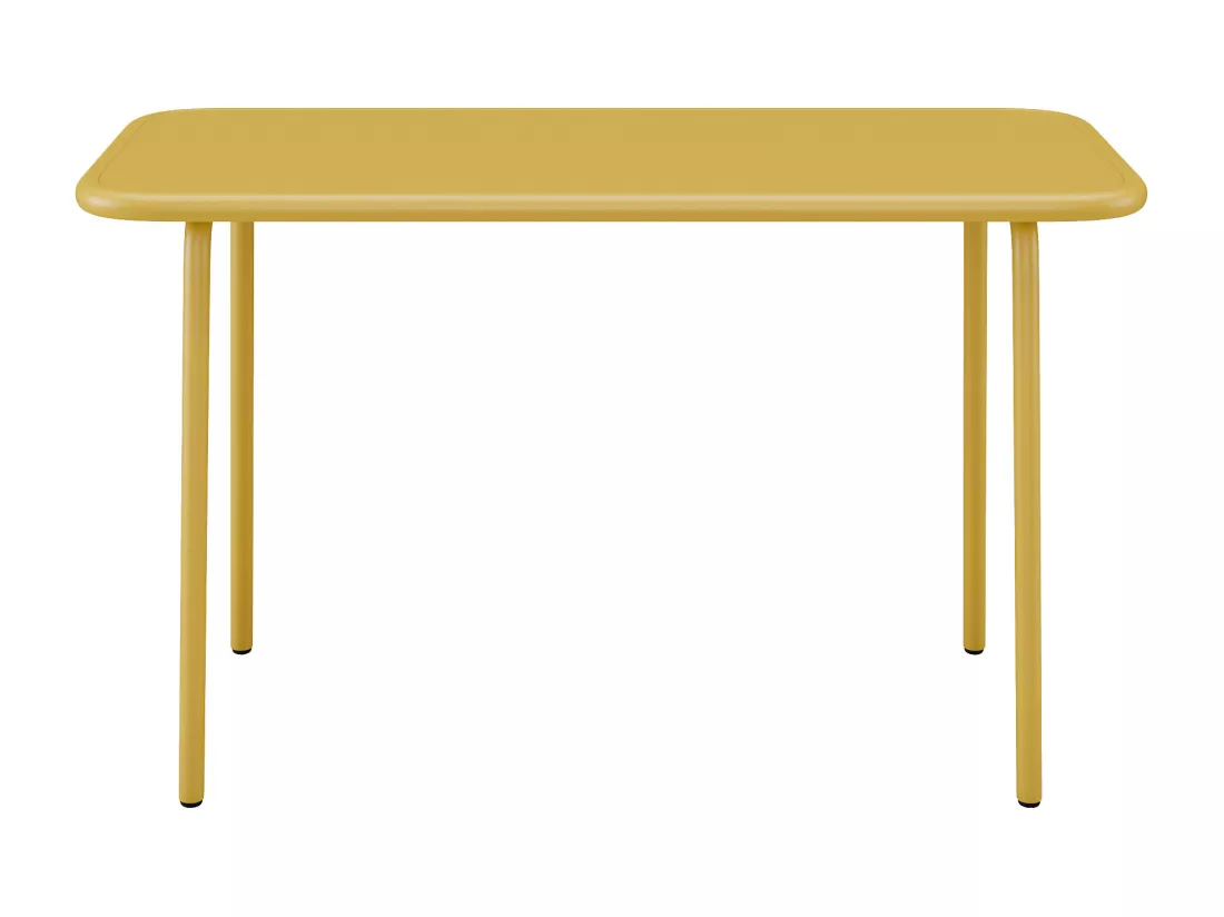 Table de jardin pour enfants en métal L.80 cm - Jaune moutarde - POPAYAN de MYLIA