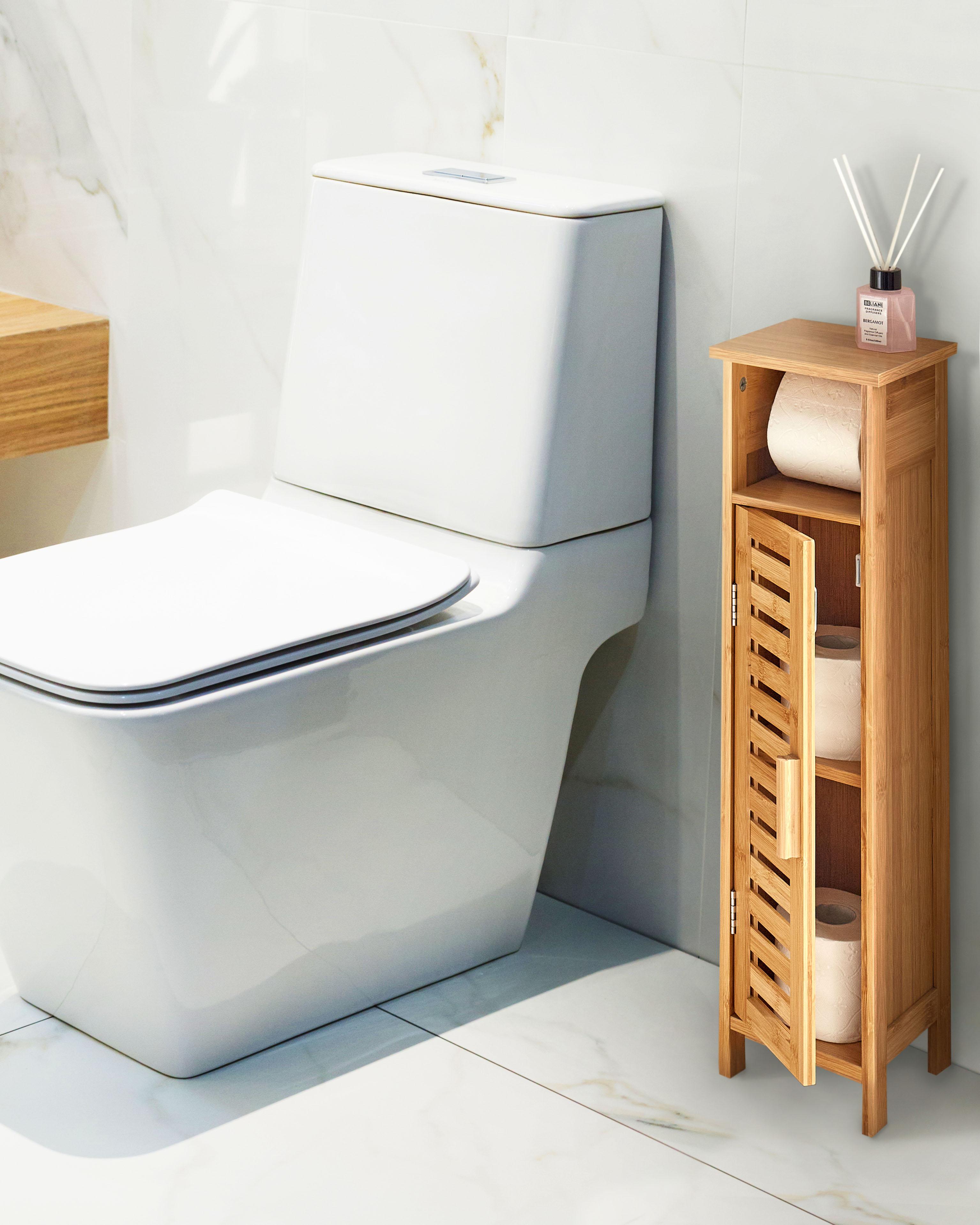 Toiletpapierkast OLATHE Bamboehout Lichtbruin