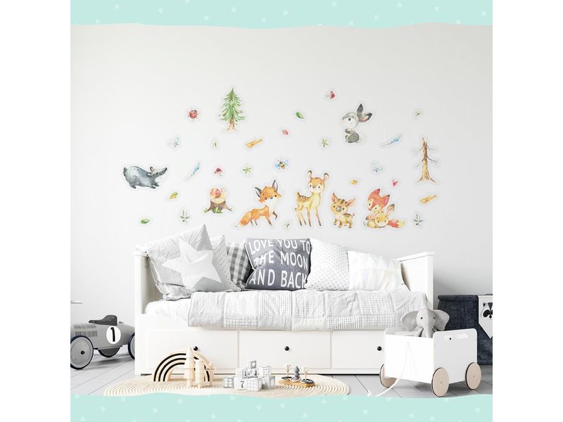 Papierdrachen Wandtattoo-Set Waldtiere Wandsticker für Kinder