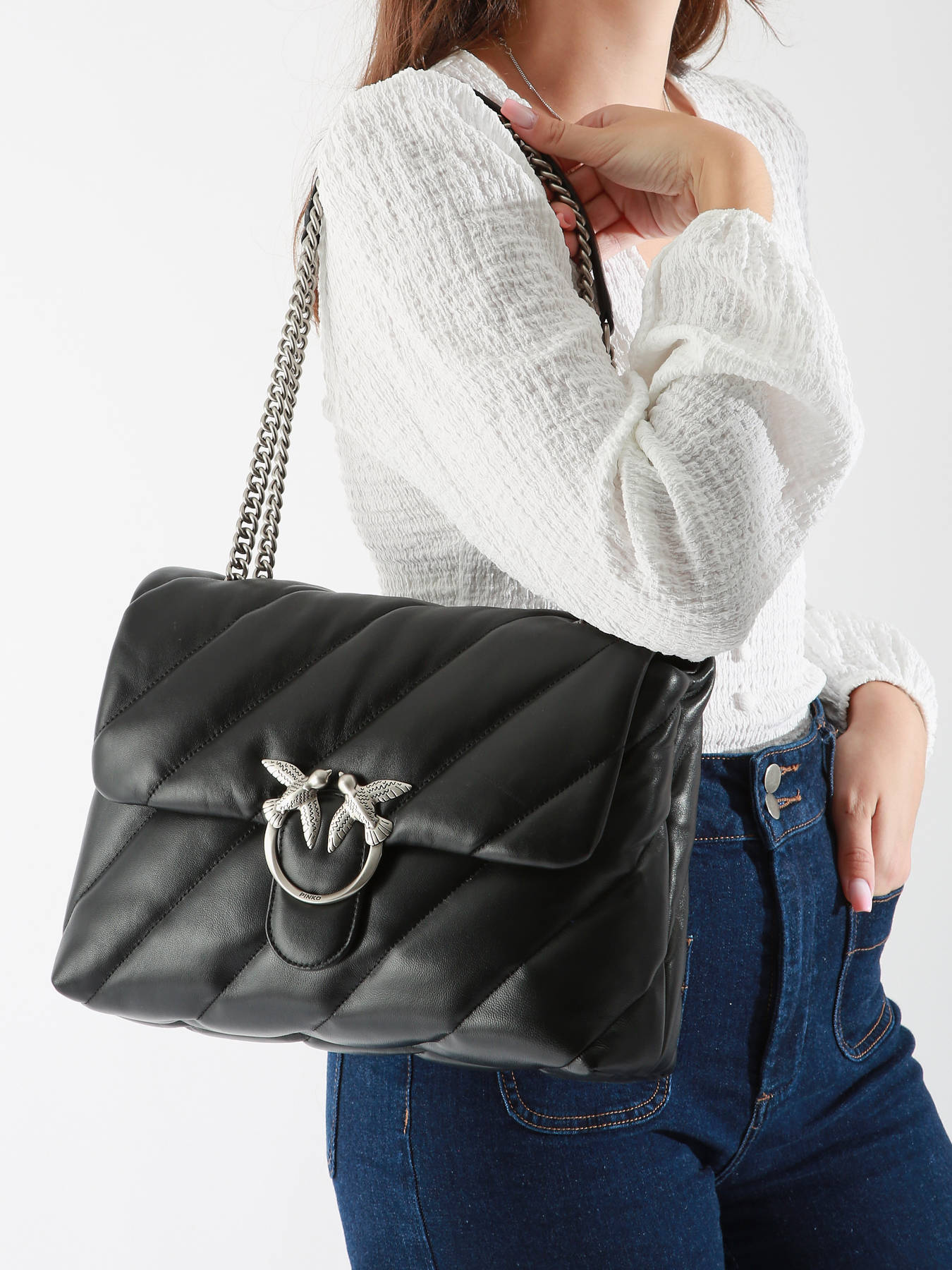 sac port paule Love bag puff cuir PINKO