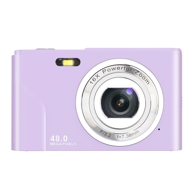 Digitalkamera med 48 MP, HD 1080p, 16x zoom, hukommelseskort Sort