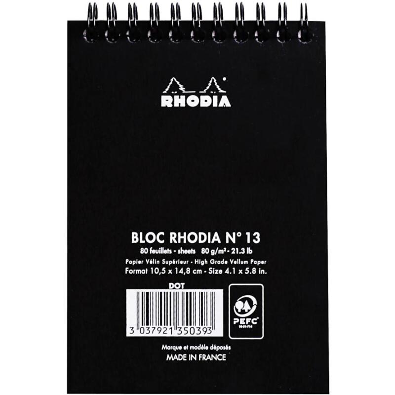Notepad A6 80 feuilles DOT 80 g. - Noir