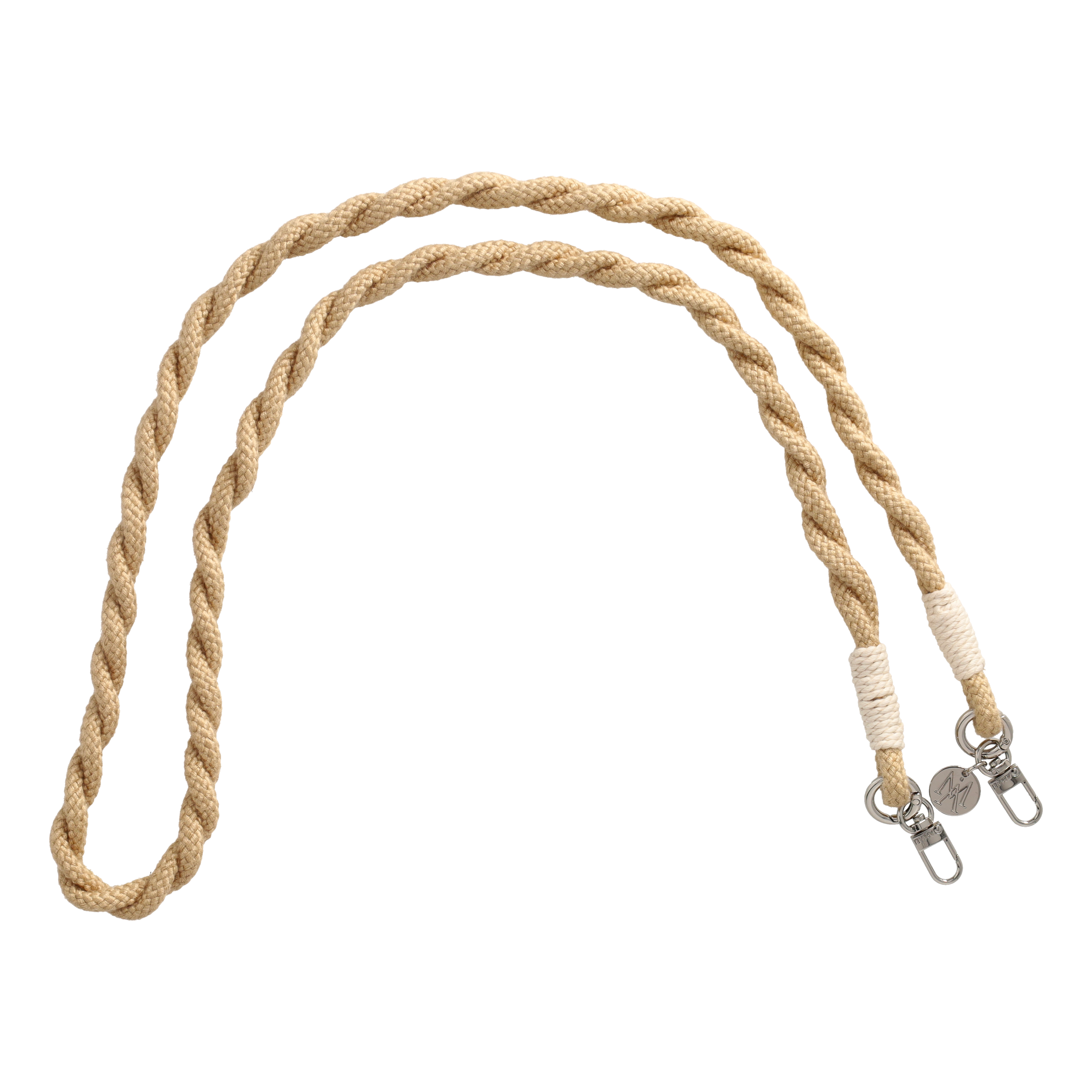 Handgemachte Handykordel Gedrehtes Umhängeband für Handyhüllen Silver - Beige (Ecru)