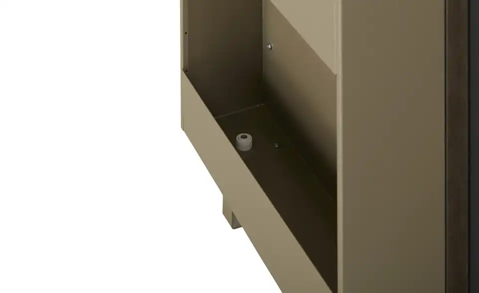 Schuh- und Mehrzweckschrank Santarem Grau, Beige Kristallspiegel mit Rahmen gebürstet