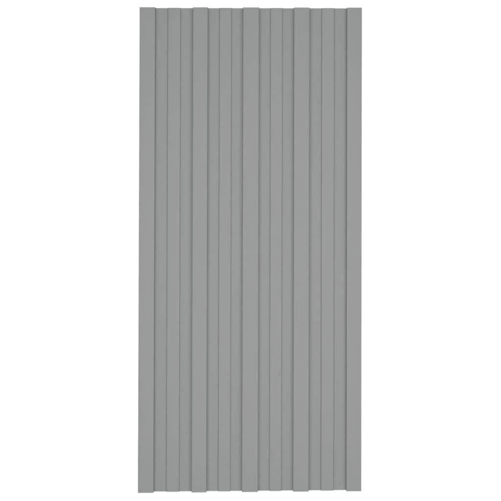 vidaXL Dakpanelen, 12 stuks, gegalvaniseerd staal, grijs, 100x45 cm