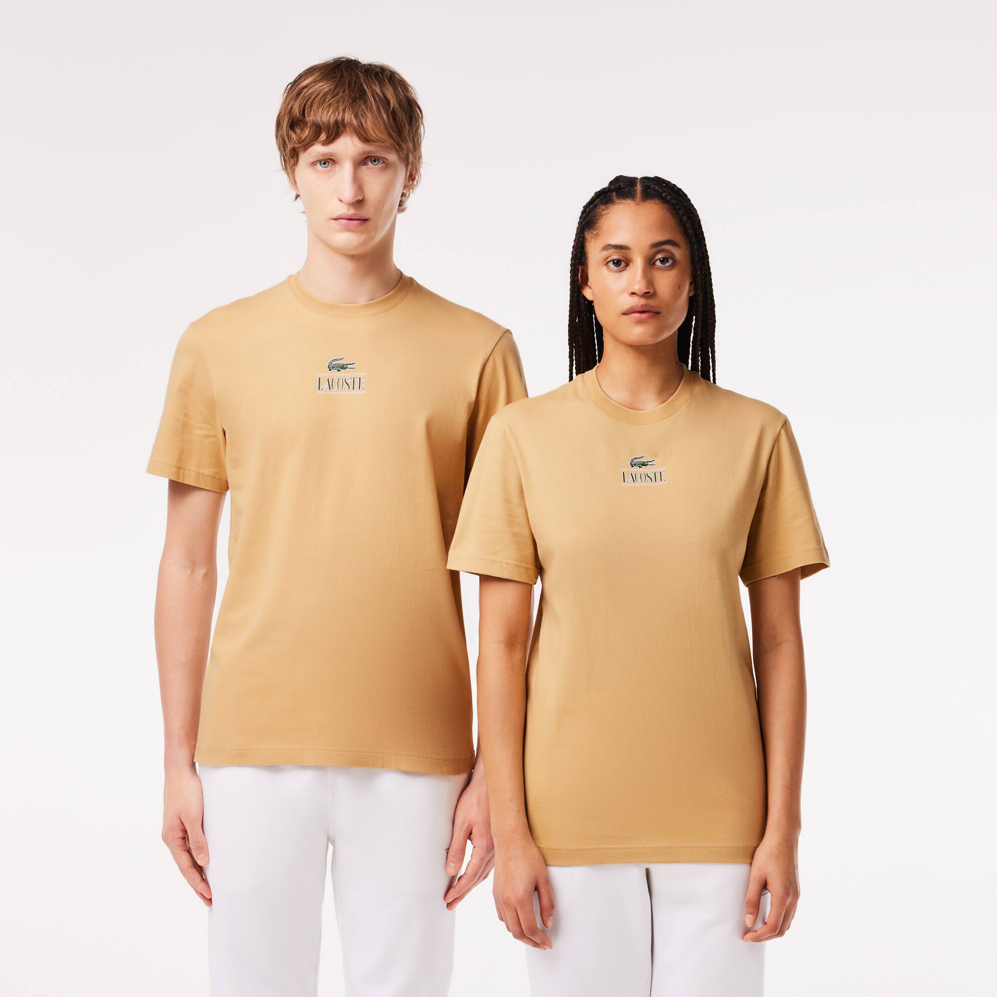 T-shirt regular fit avec marquage en jersey de coton T-Shirts - Beige - Lacoste - Unisex