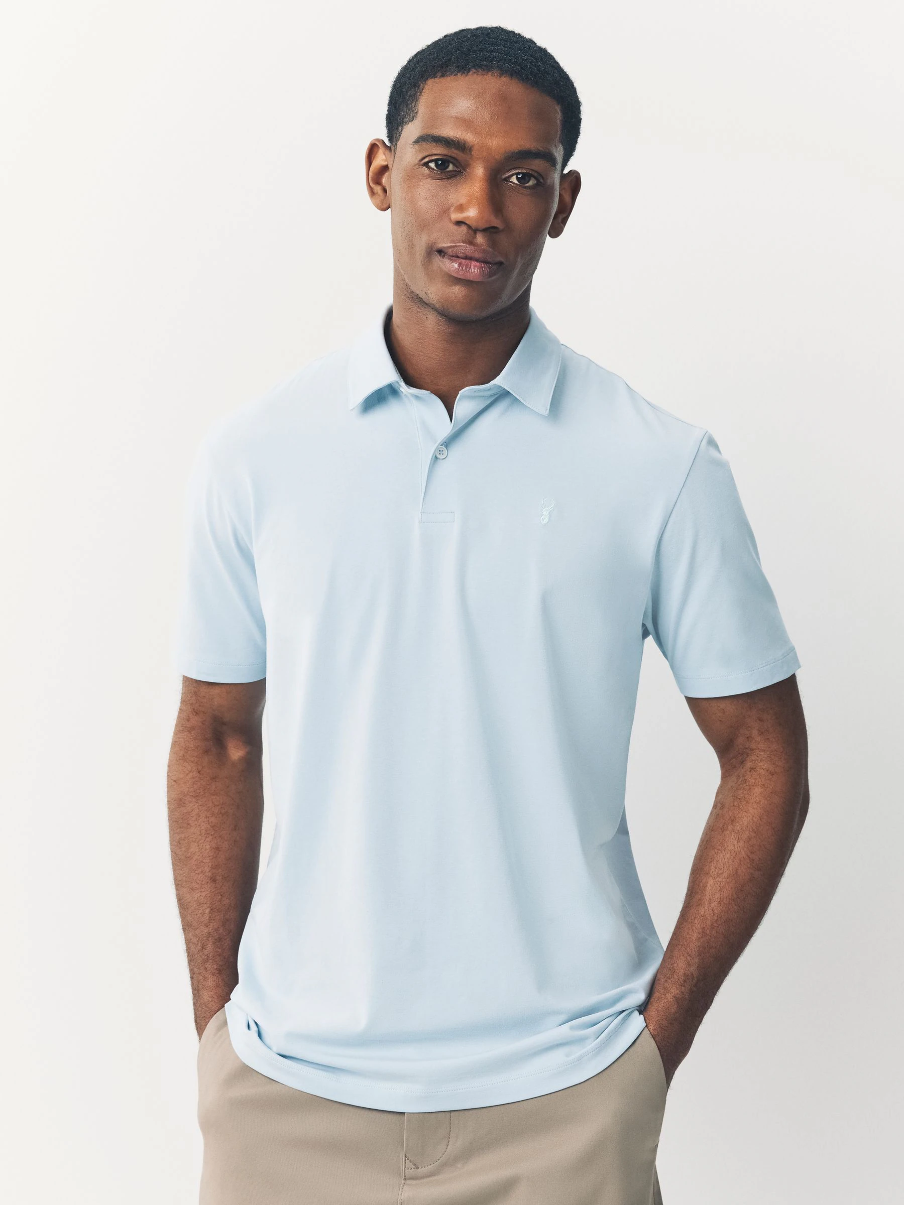 Blauw/groen/wit - Set van 3 jersey poloshirts met korte mouwen