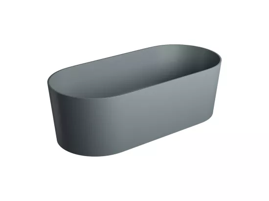 baignoire îlot OMNIRES OVO M+ 160X75 CM couleur : gris finition : matbonde et siphon inclus