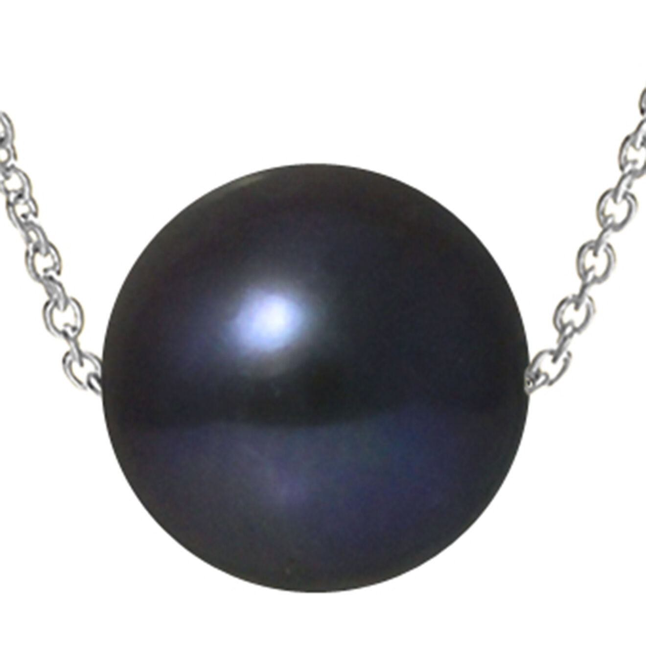 Mitzuko Collier Fleur Or Blanc Perle d'Eau Douce noir Tahiti
